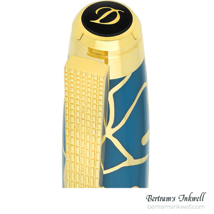 ST Dupont Line D Eternity Large Fender Blue & Golden Fountain Pen