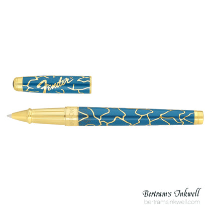 ST Dupont Line D Eternity Large Fender Blue & Golden Rollerball