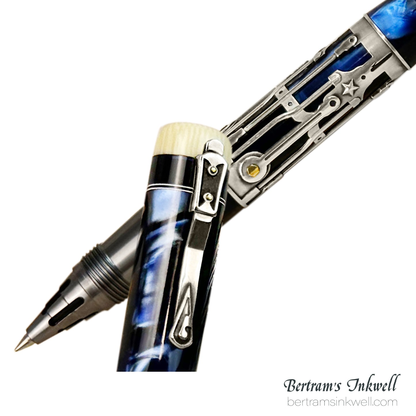 Gisi Pen Company Steampunk Titanium Blue Machine Limited Edition Rollerball, 2007