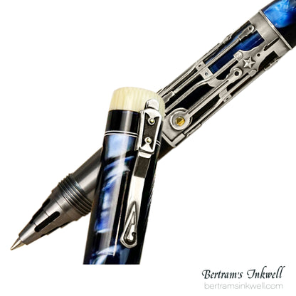 Gisi Pen Company Steampunk Titanium Blue Machine Limited Edition Rollerball, 2007