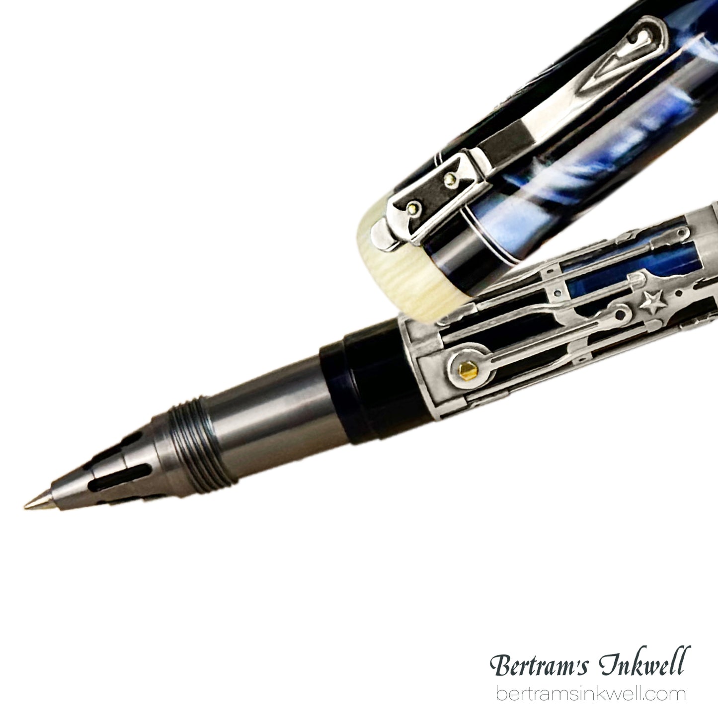 Gisi Pen Company Steampunk Titanium Blue Machine Limited Edition Rollerball, 2007