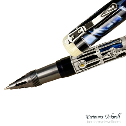 Gisi Pen Company Steampunk Titanium Blue Machine Limited Edition Rollerball, 2007