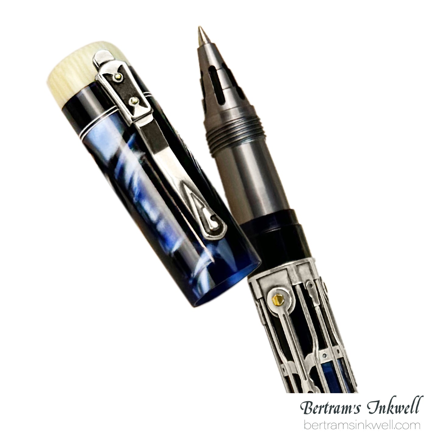 Gisi Pen Company Steampunk Titanium Blue Machine Limited Edition Rollerball, 2007