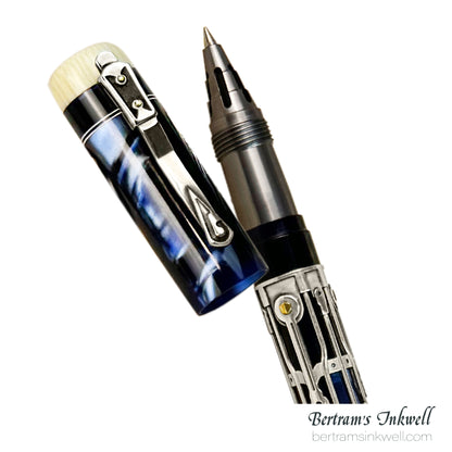 Gisi Pen Company Steampunk Titanium Blue Machine Limited Edition Rollerball, 2007