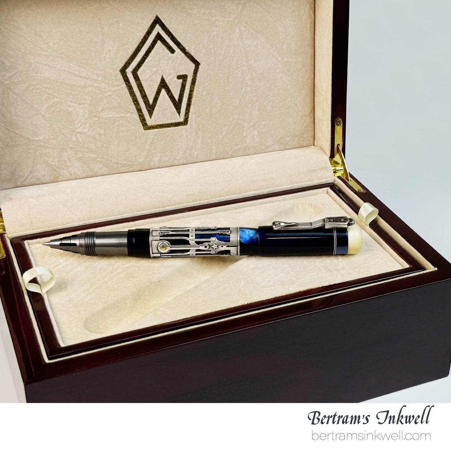 Gisi Pen Company Steampunk Titanium Blue Machine Limited Edition Rollerball, 2007