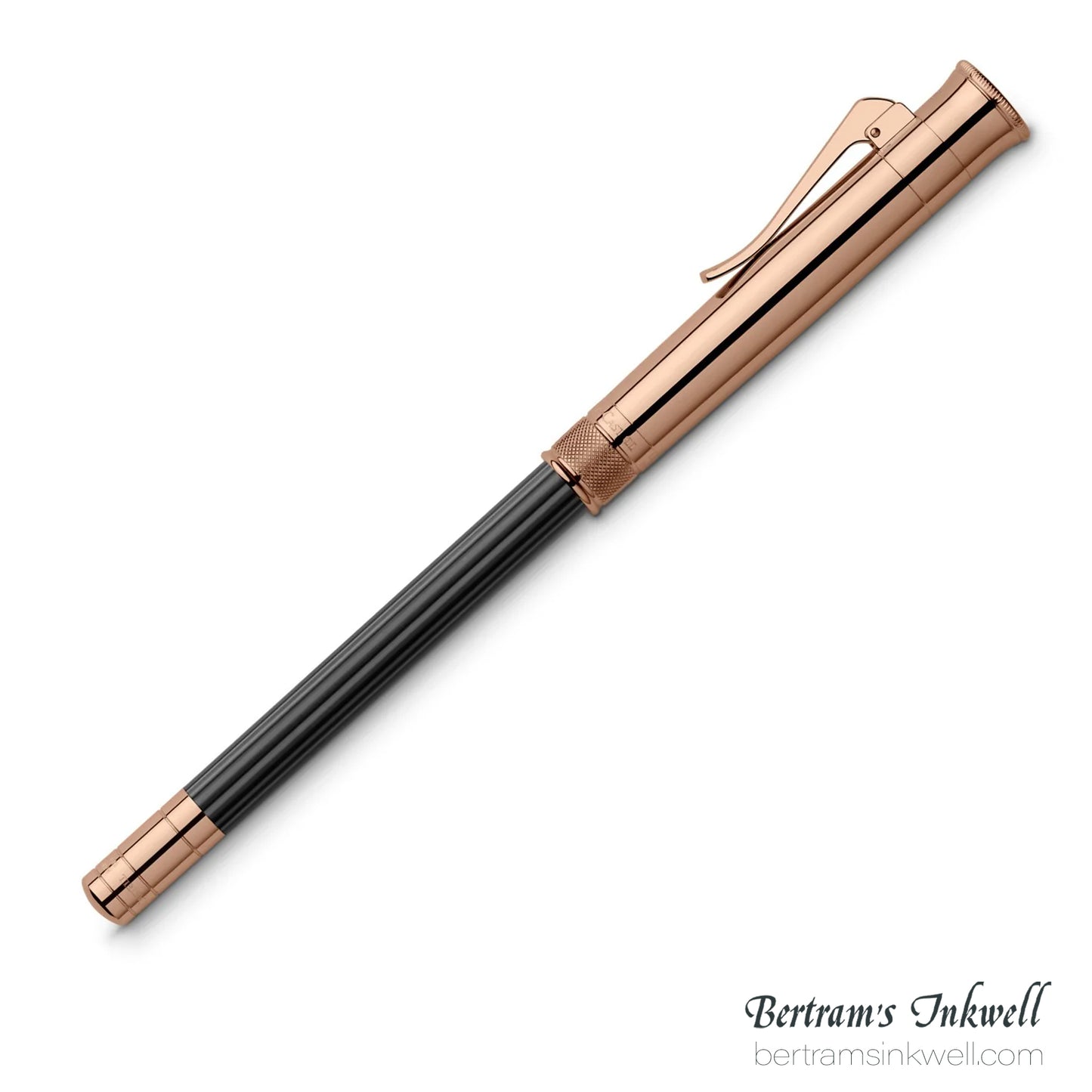 Graf Von Faber-Castell Rose Gold Plated Cap, Black Perfect Pencil