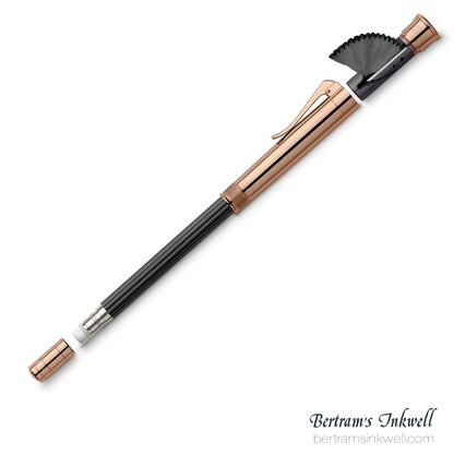 Graf Von Faber-Castell Rose Gold Plated Cap, Black Perfect Pencil