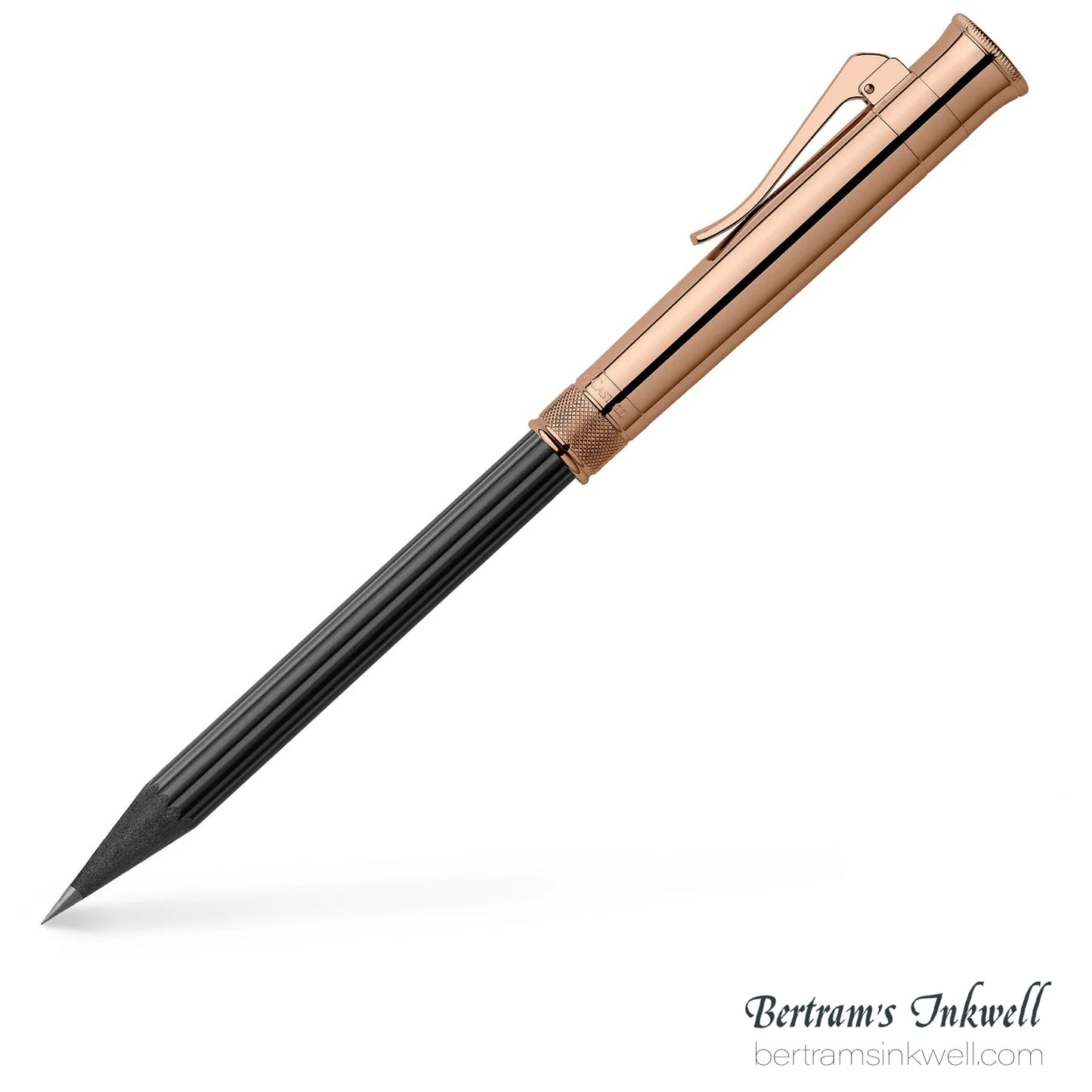 Graf Von Faber-Castell Rose Gold Plated Cap, Black Perfect Pencil