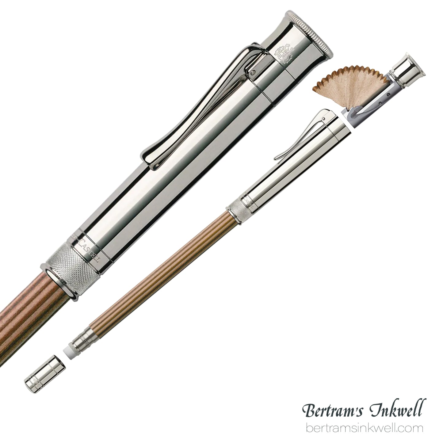 Graf Von Faber-Castell Platinum Plated Cap, Brown Perfect Pencil