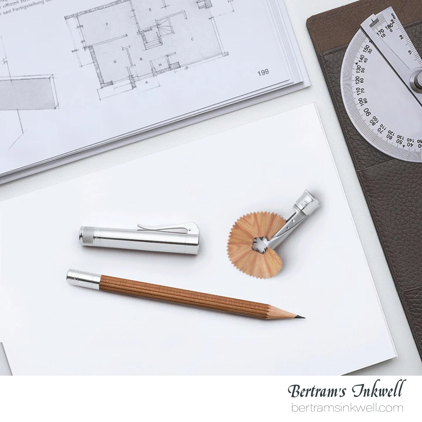 Graf Von Faber-Castell Platinum Plated Cap, Brown Perfect Pencil