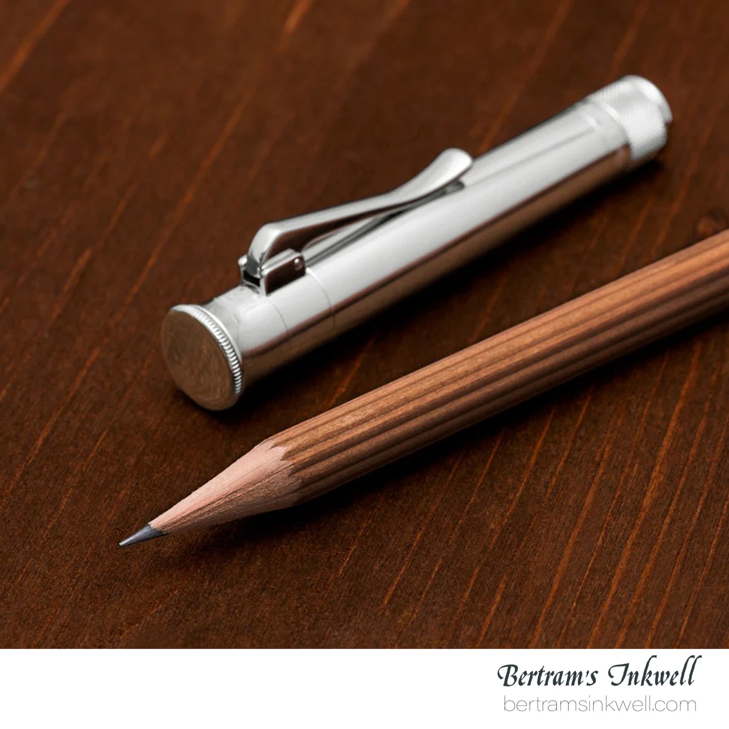 Graf Von Faber-Castell Platinum Plated Cap, Brown Perfect Pencil