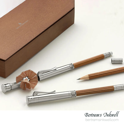 Graf Von Faber-Castell Platinum Plated Cap, Brown Perfect Pencil