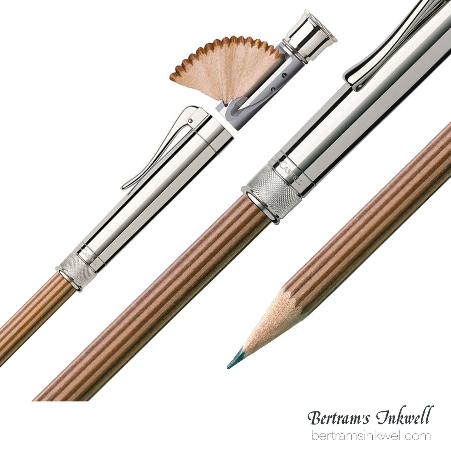 Graf Von Faber-Castell Platinum Plated Cap, Brown Perfect Pencil