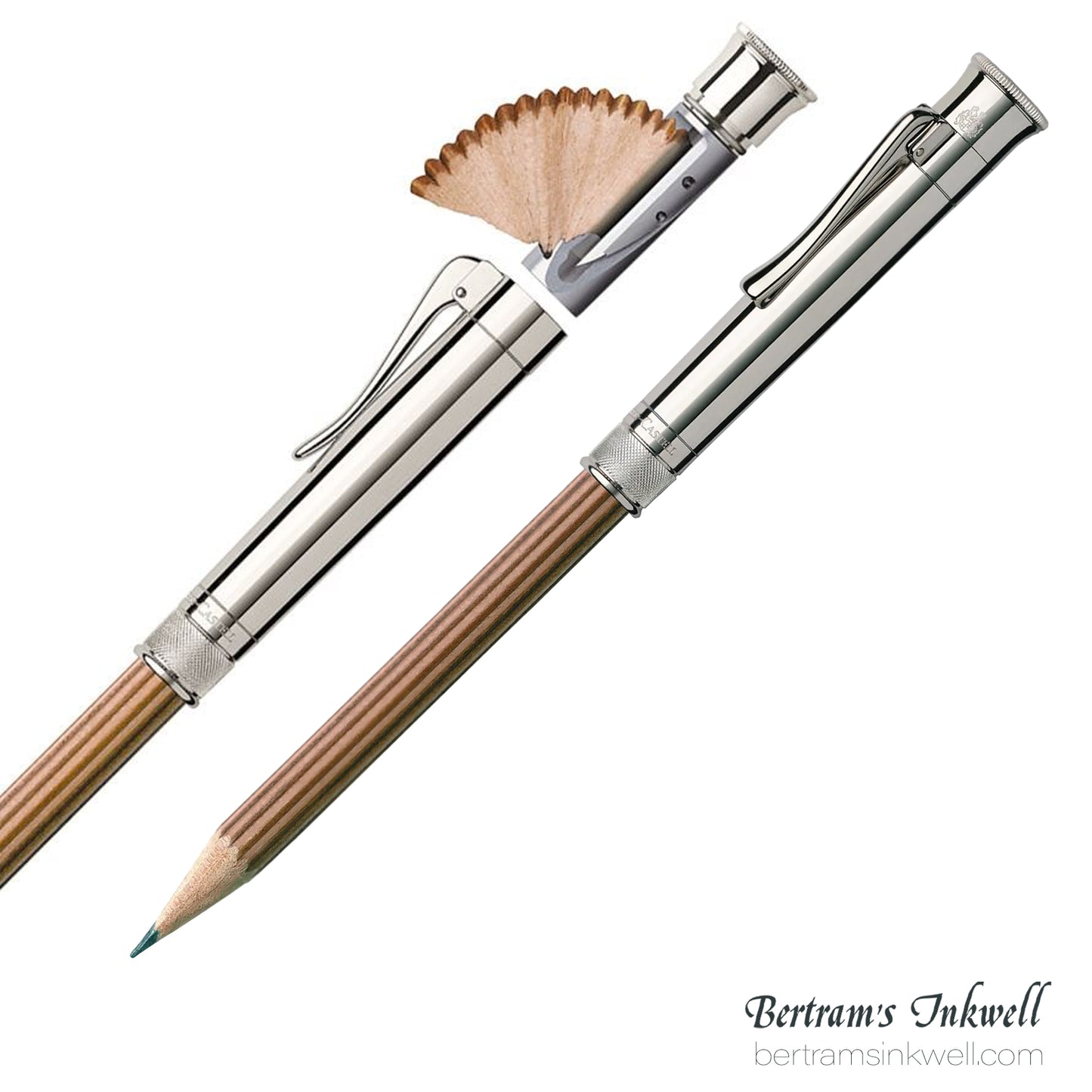 Graf Von Faber-Castell Platinum Plated Cap, Brown Perfect Pencil