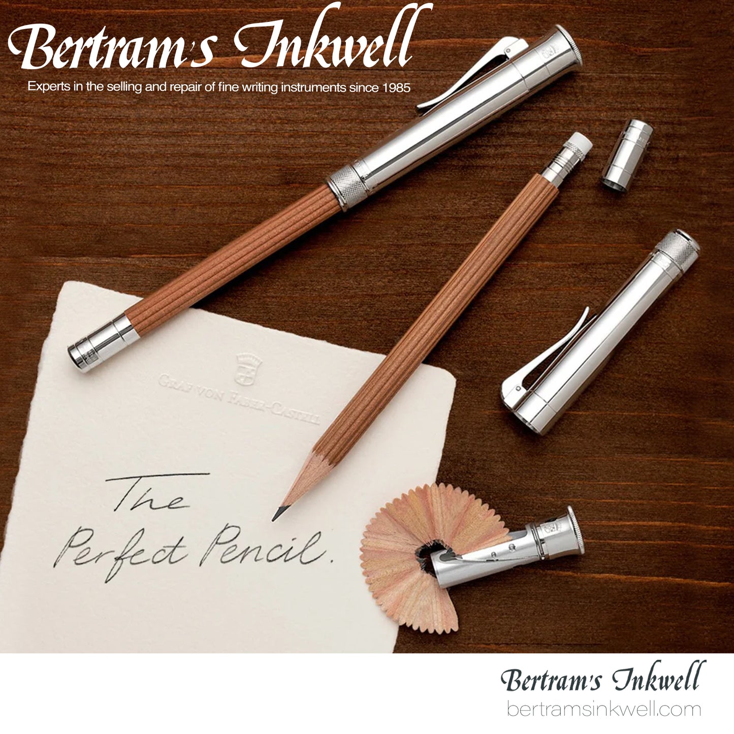 Graf Von Faber-Castell Platinum Plated Cap, Brown Perfect Pencil