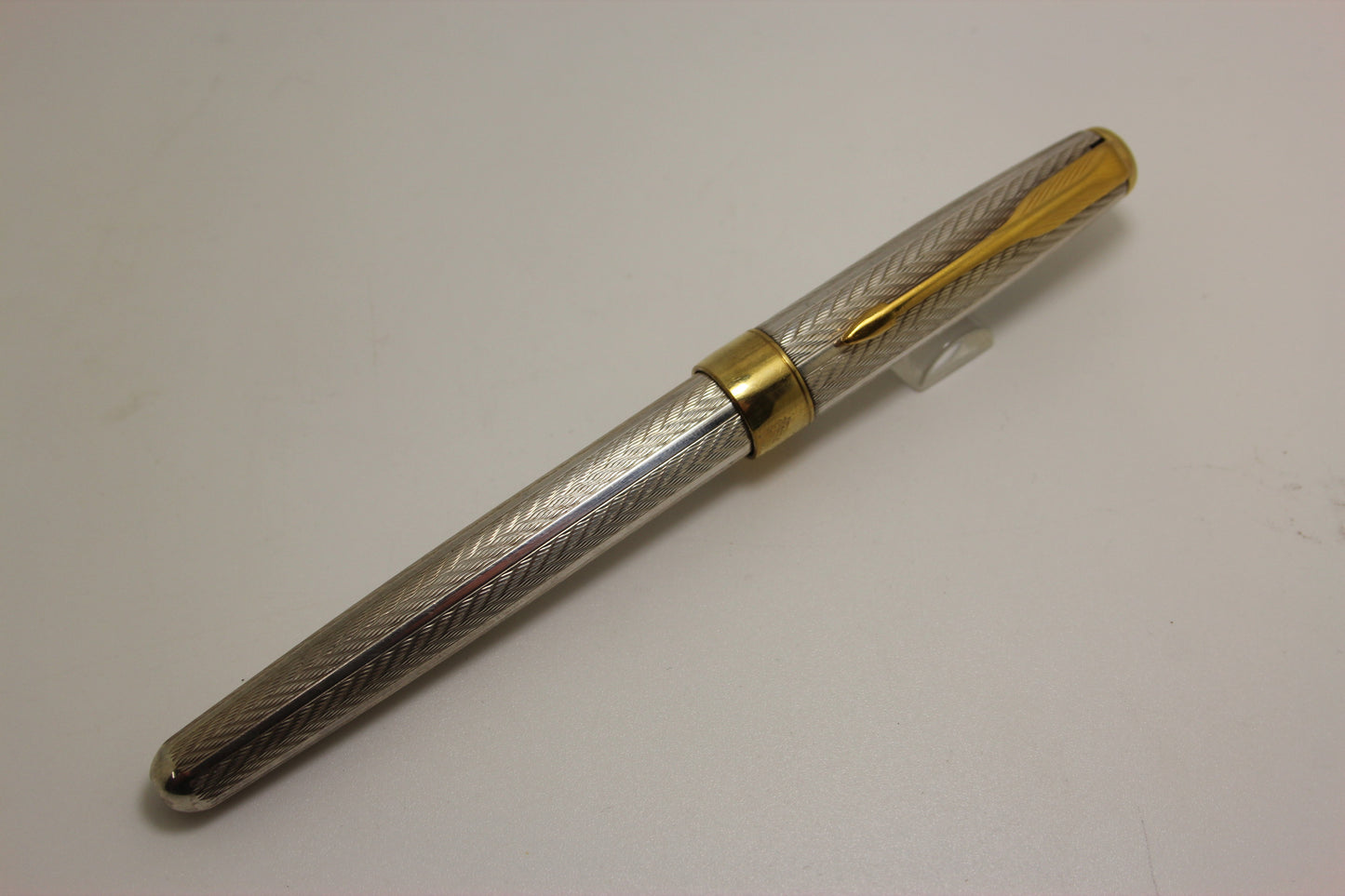 Parker Sonnet Sterling Silver Fougere Fountain Pen Steel Medium Nib