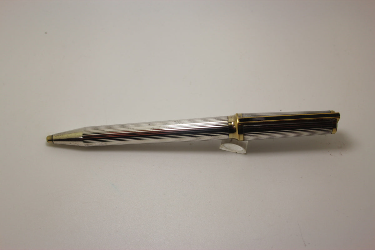 S T Dupont Montparnasse Ballpoint Pen - Silver Plated