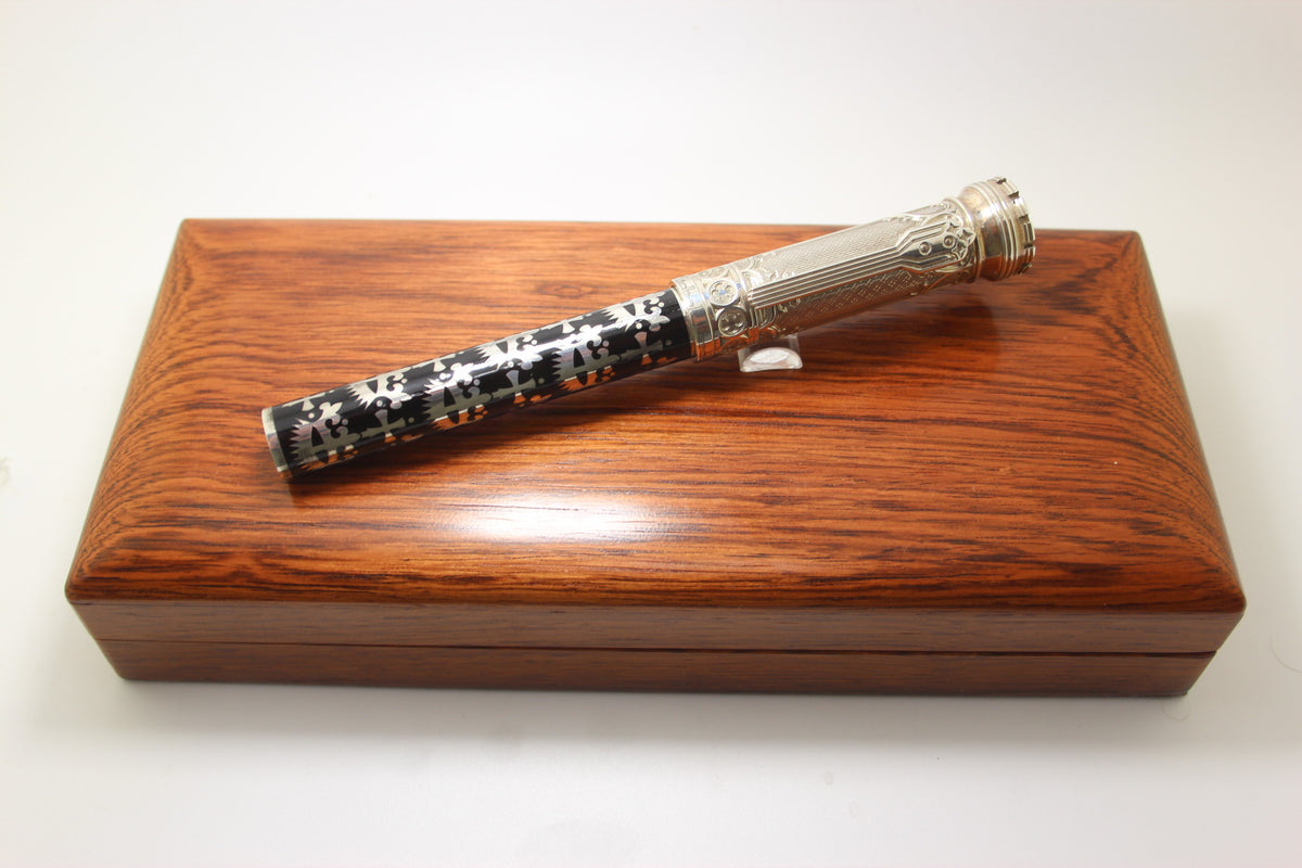 Michel Perchin Gothic Sterling Silver & Black Enamel limited edition Fountain Pen
