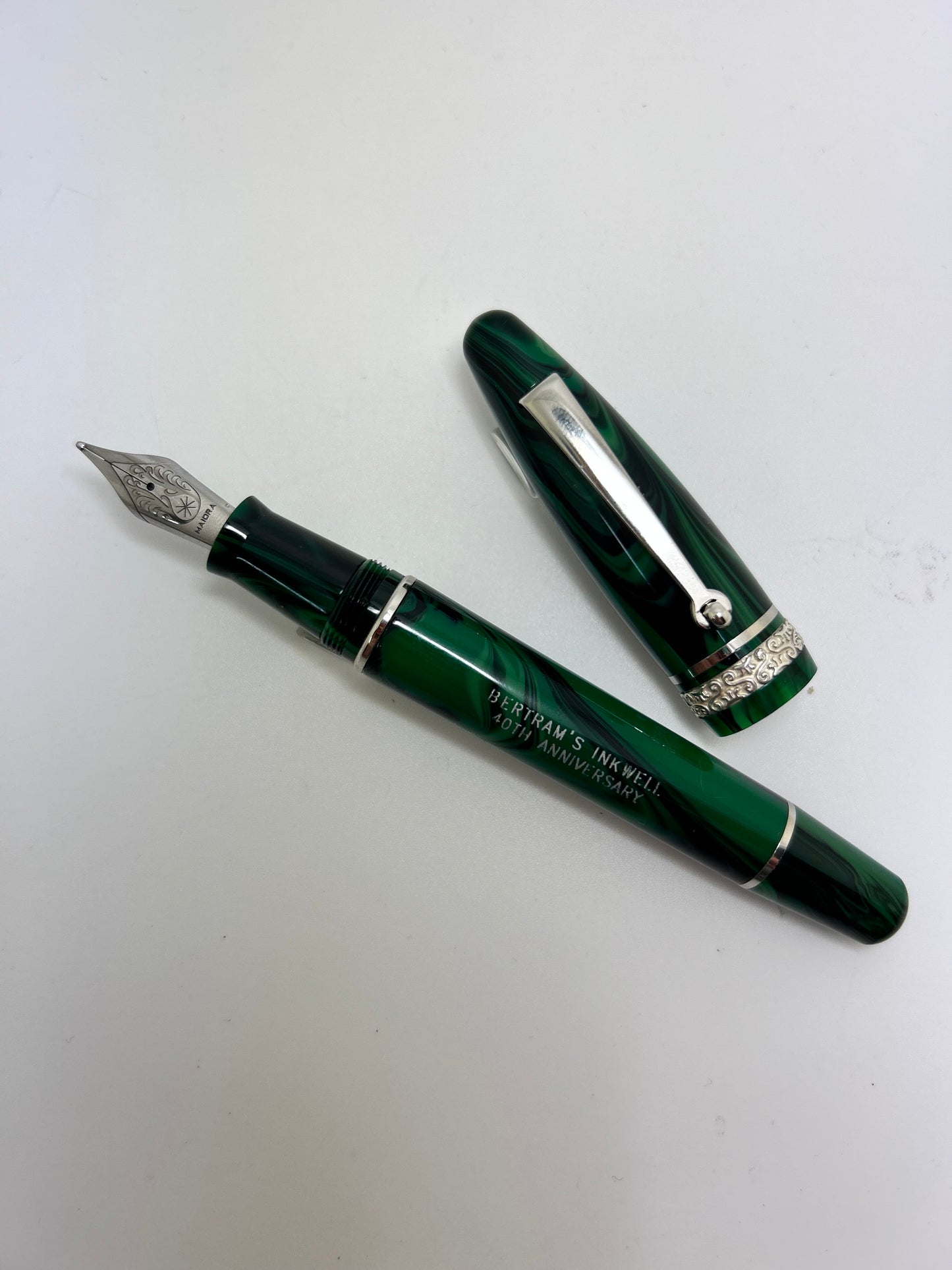 Maiora Ultra Ogiva Golden Age 2.0 Bertram's Inkwell 40th Anniversary Micro Batch Palladium Fountain Pen