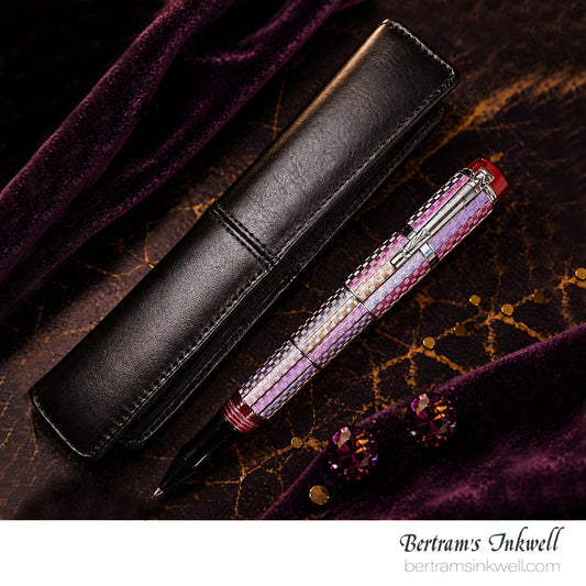 Laban Carnival Sterling Silver and Pink Enamel Rollerball With Leather Pen Case 2008, MH-R100