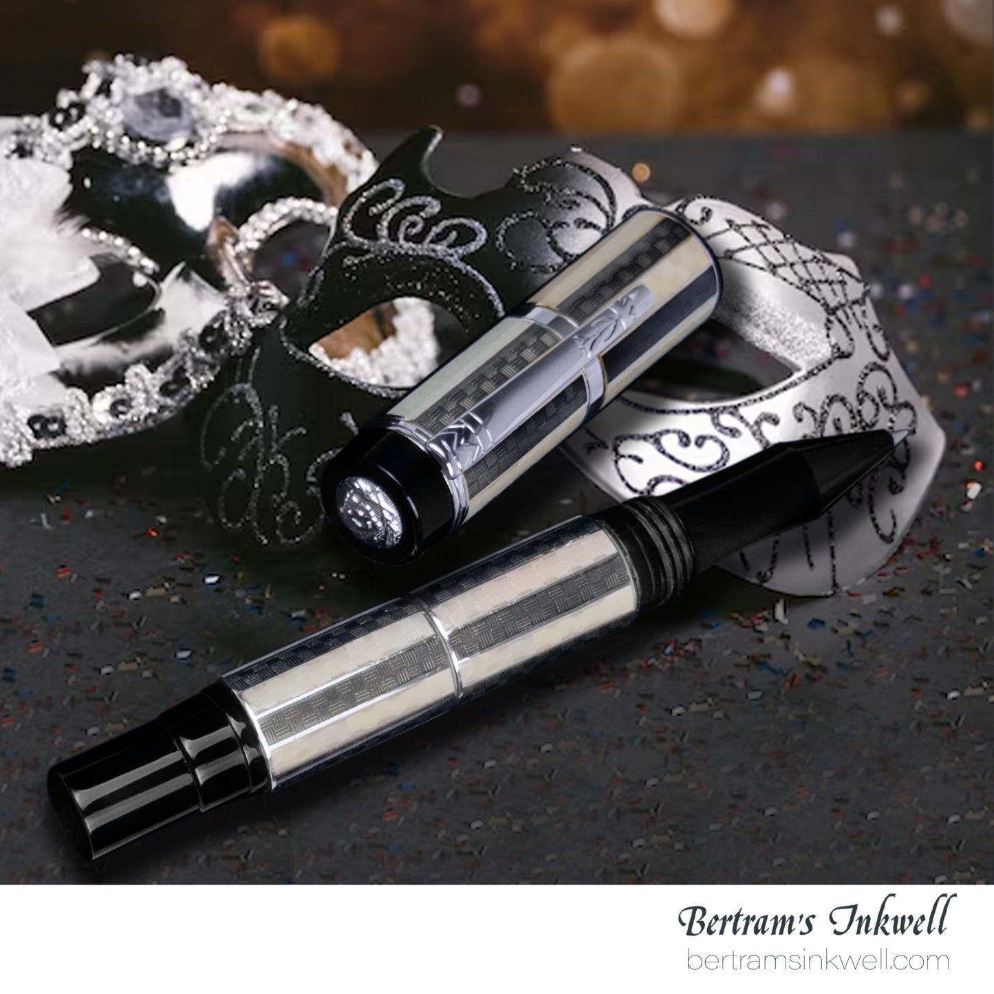 Laban Carnival Sterling Silver and Grey Enamel Rollerball With Leather Pen Case