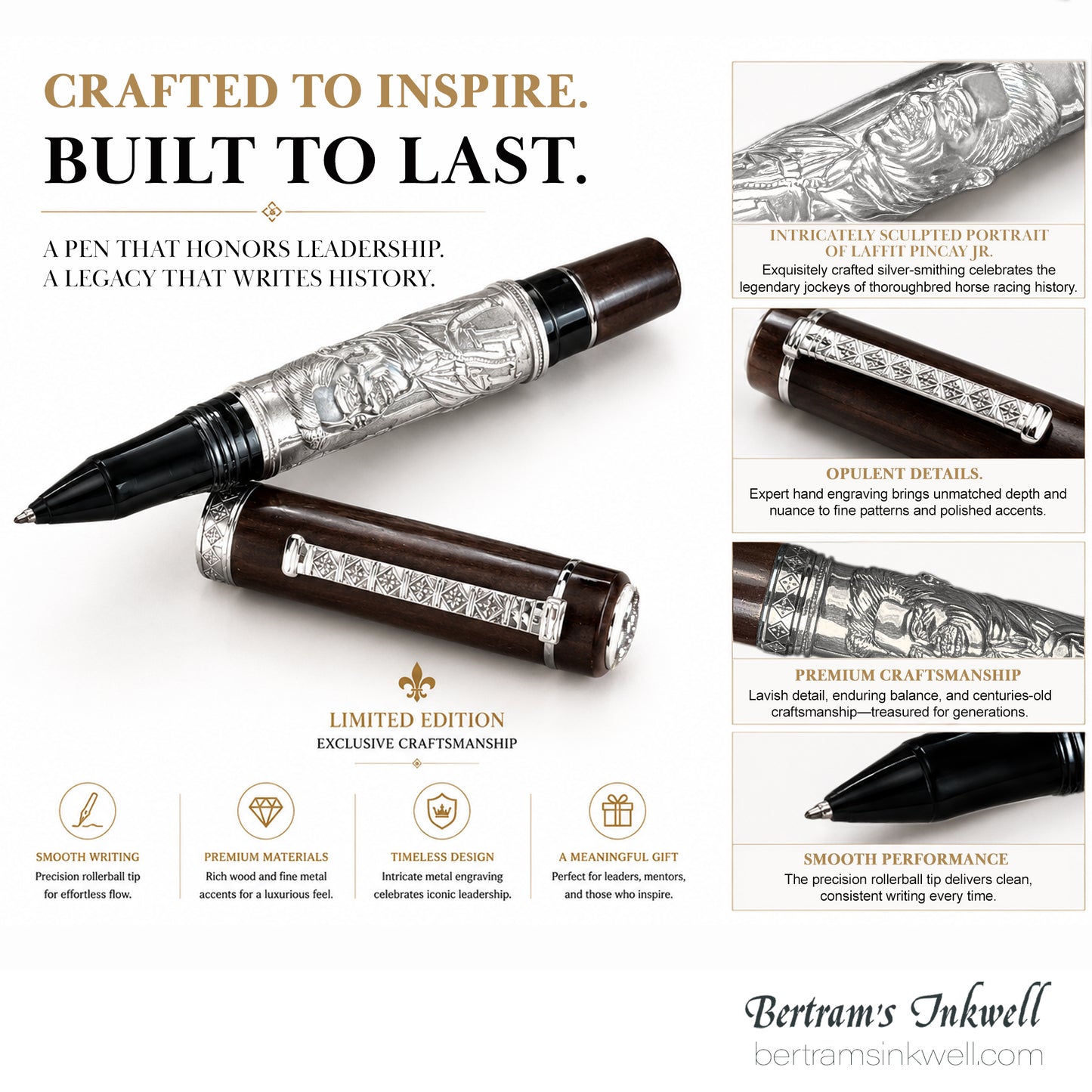 Laban Laffit Pincay Jr Tribute Sterling Silver Limited Edition Rollerball