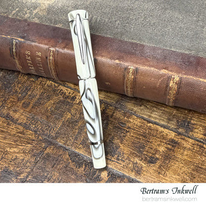 Laban Scepter Ivory Black Electric Rollerball With Leather Pen Case