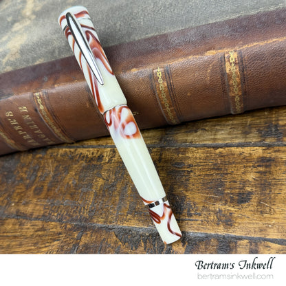 Laban Scepter Ivory Brown Electric Rollerball With Leather Pen Case