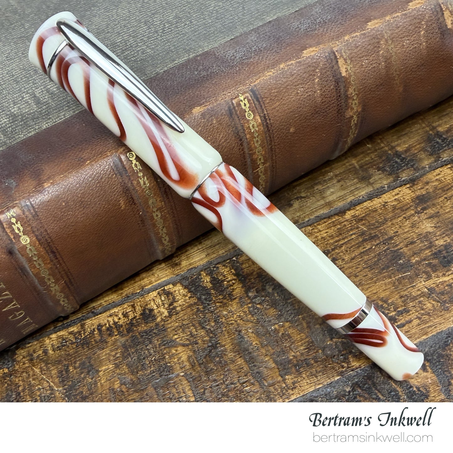 Laban Scepter Ivory Brown Electric Rollerball With Leather Pen Case