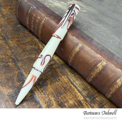 Laban Scepter Ivory Brown Electric Rollerball With Leather Pen Case
