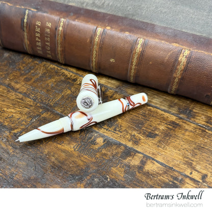 Laban Scepter Ivory Brown Electric Rollerball With Leather Pen Case