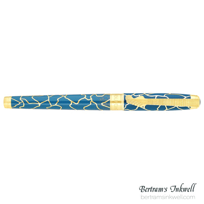 ST Dupont Line D Eternity Large Fender Blue & Golden Fountain Pen