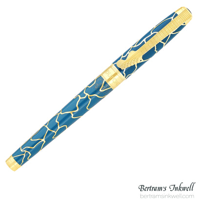 ST Dupont Line D Eternity Large Fender Blue & Golden Fountain Pen