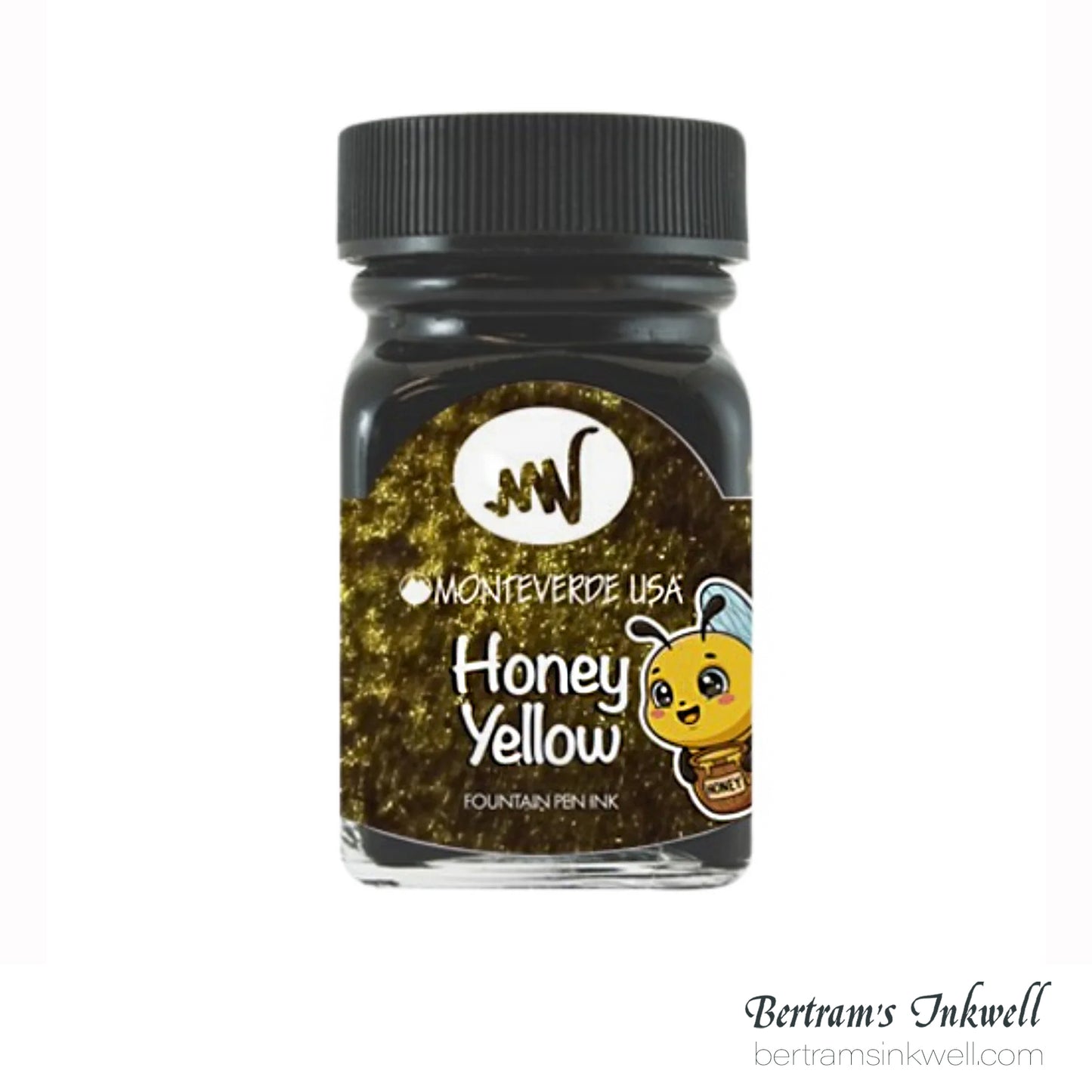 Monteverde Honey Yellow (Black with Gold glitter) Ink Bottle 30 ml