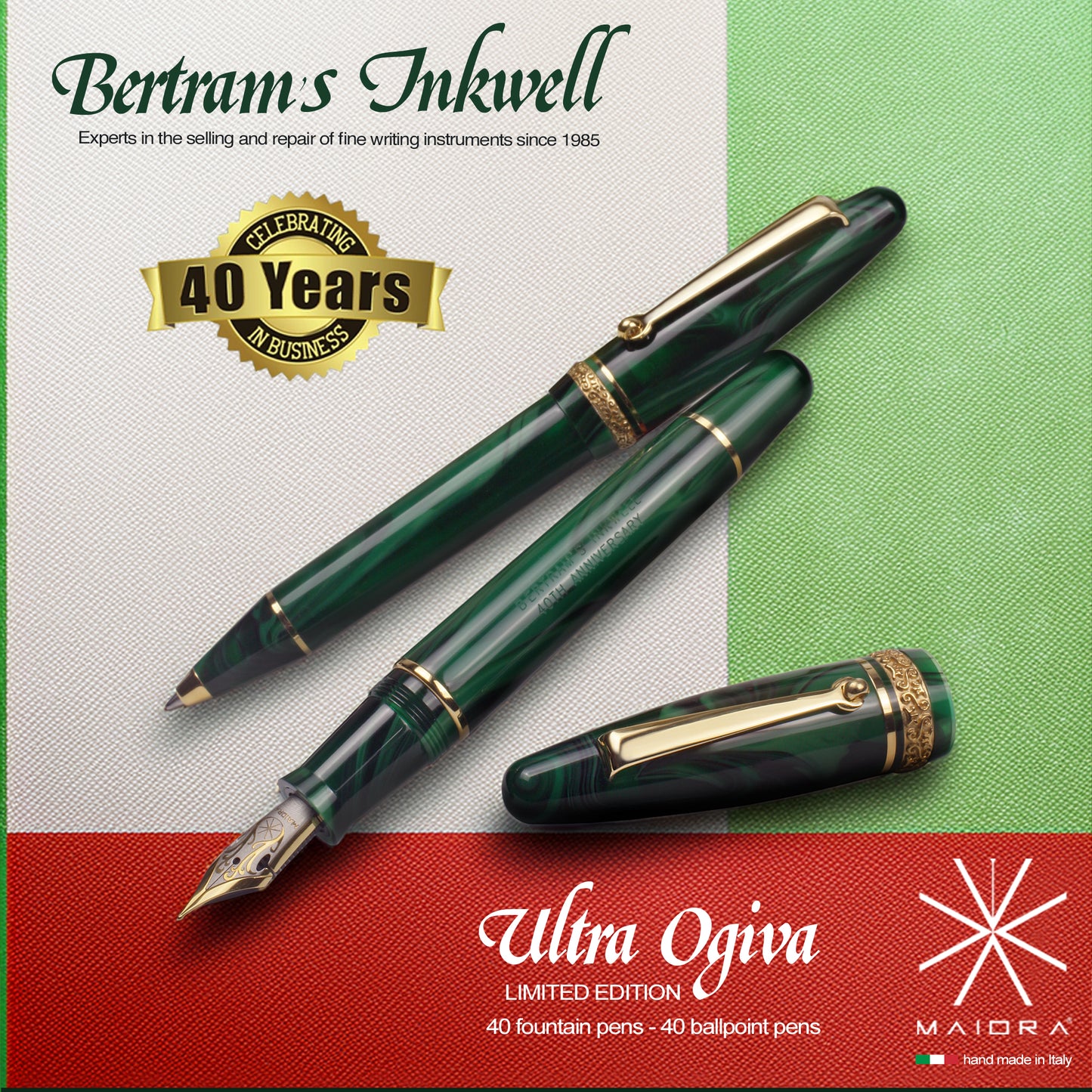 Maiora Ultra Ogiva Golden Age 2.0 Bertram's Inkwell 40th Anniversary Ballpoint Pen