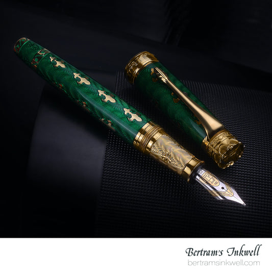 Michel Perchin Fleur-De-Lis Green Limited Edition Fountain Pen, 1999