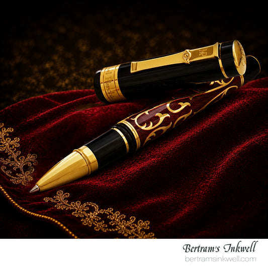 Michel Perchin MP4 Ruby Red Enamel 22K Vermeil Limited Edition Rollerball Pen, 2005