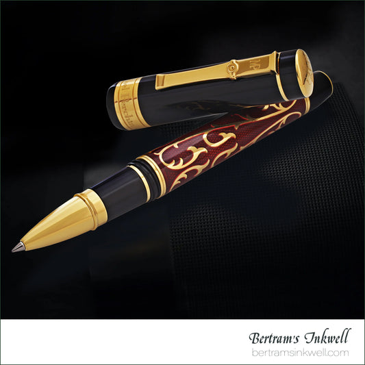 Michel Perchin MP4 Ruby Red Enamel 22K Vermeil Limited Edition Rollerball Pen, 2005