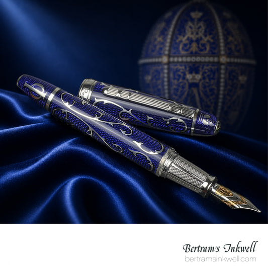 Michel Perchin Royal Blue Monogram Limited Edition Fountain Pen, 1997