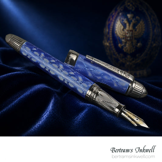 Michel Perchin Russian Eagle Periwinkle Blue Limited Edition Fountain Pen, 2006
