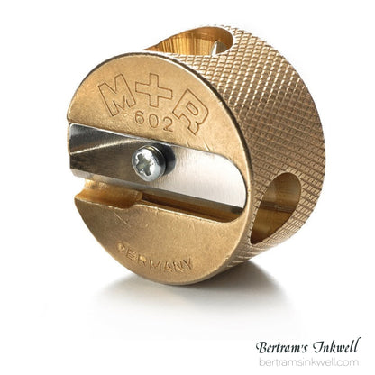 Mobius & Ruppert in Brass Artists Pencil Sharpener in Double Round