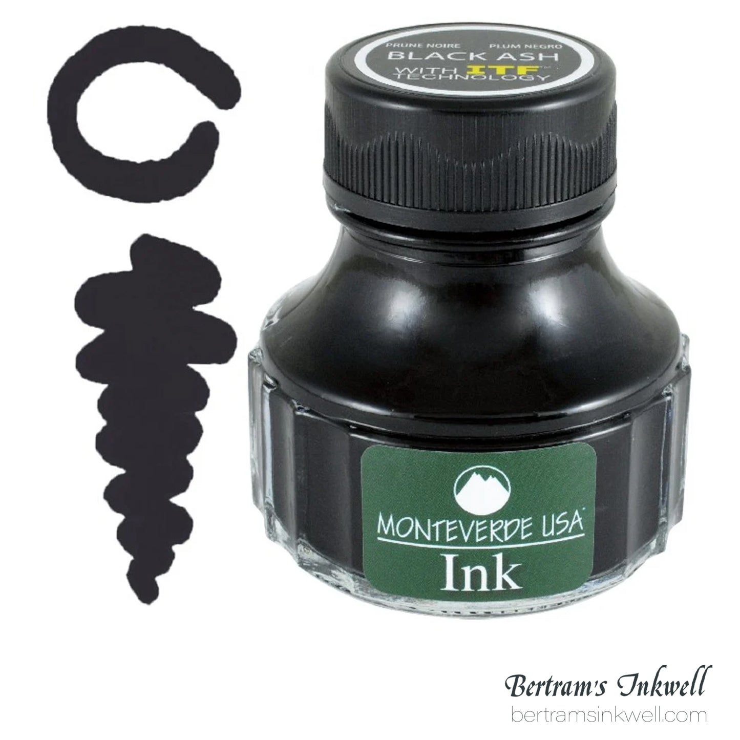 Monteverde USA Core Black Ash Fountain Pen Ink Bottle (90 ml)