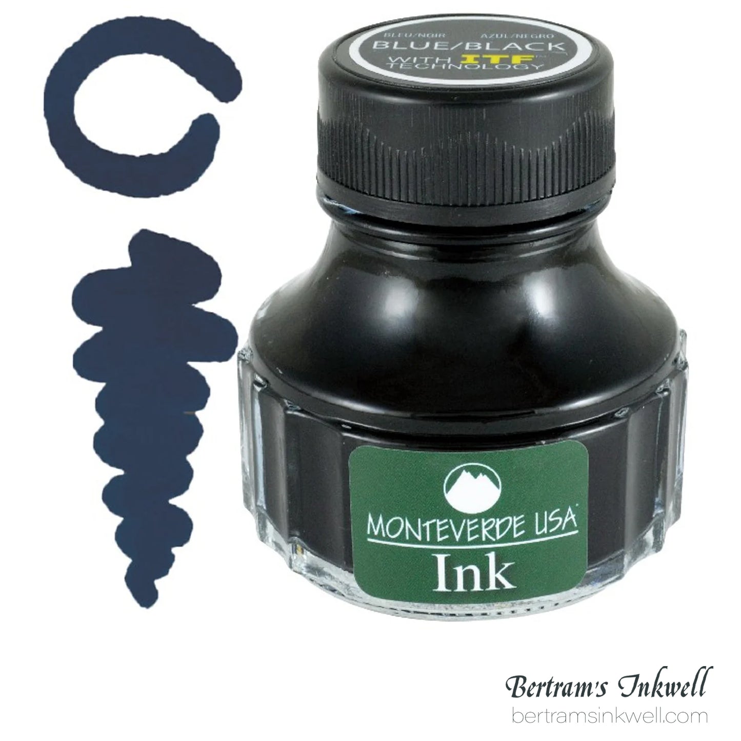 Monteverde USA Core Blue/Black Fountain Pen Ink Bottle (90 ml)