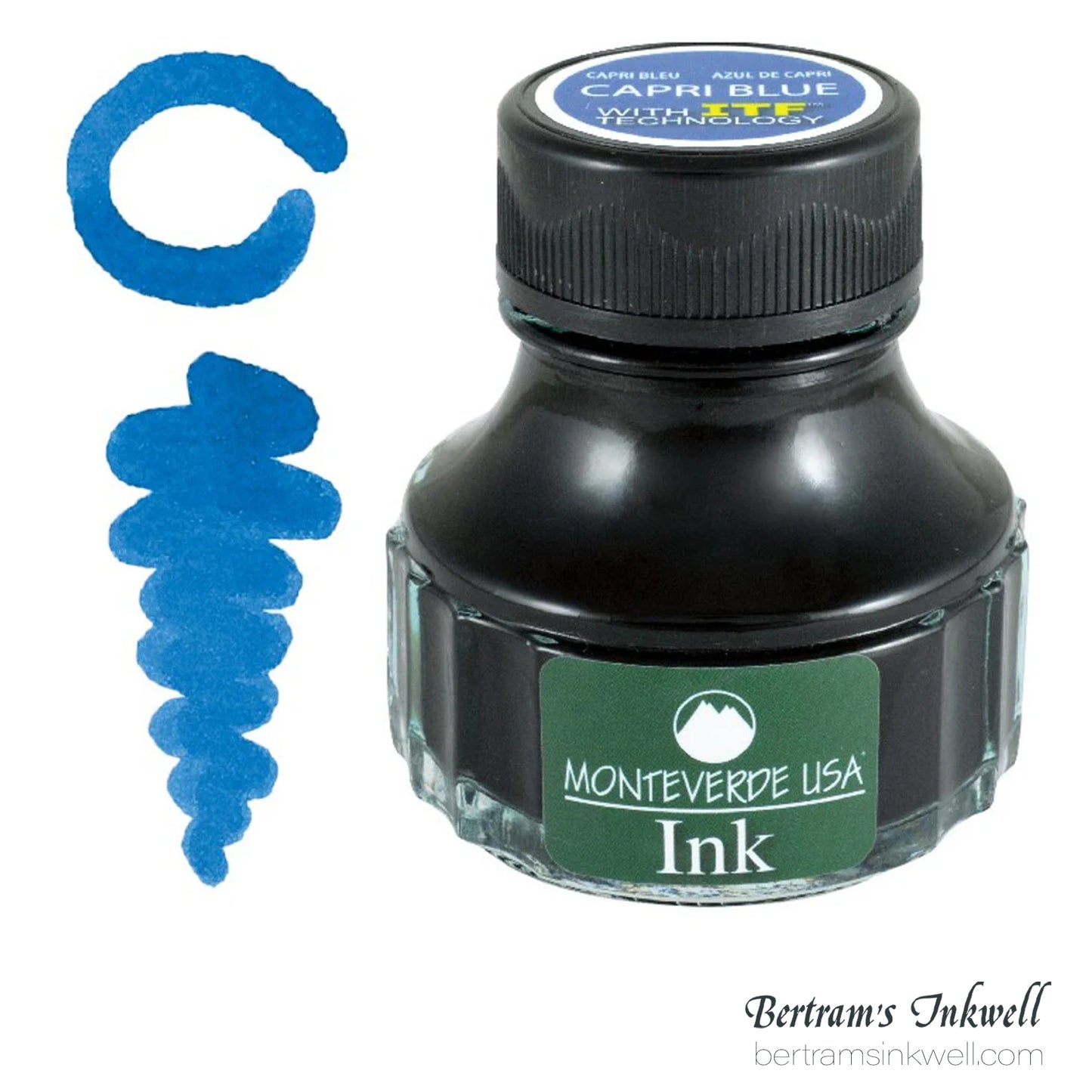 Monteverde USA Core Capri Blue Fountain Pen Ink Bottle (90 ml)