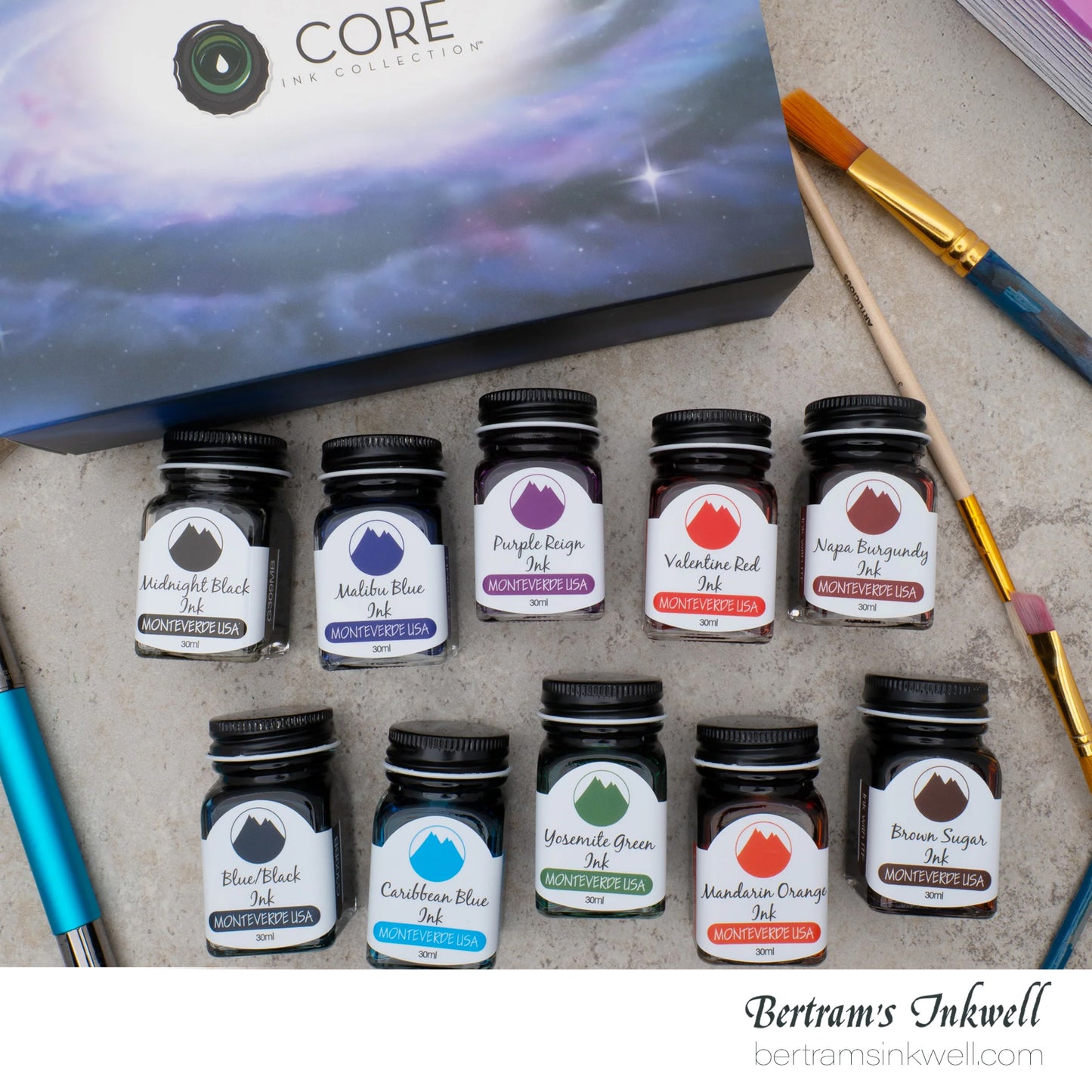 Monteverde USA CORE 10 piece ink gift set (30 ml glass bottles)
