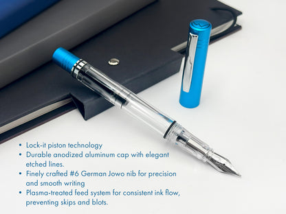 Monteverde MP1 Bright Blue Demonstrator Fountain Pen