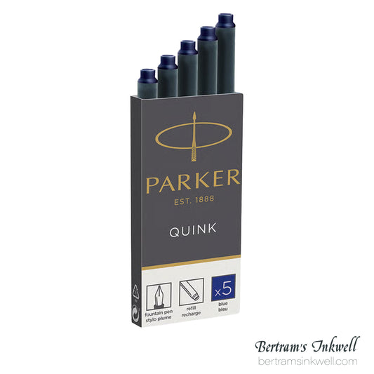 Parker Quink Permanent Blue Ink Cartridges - 5 Pack - 30110