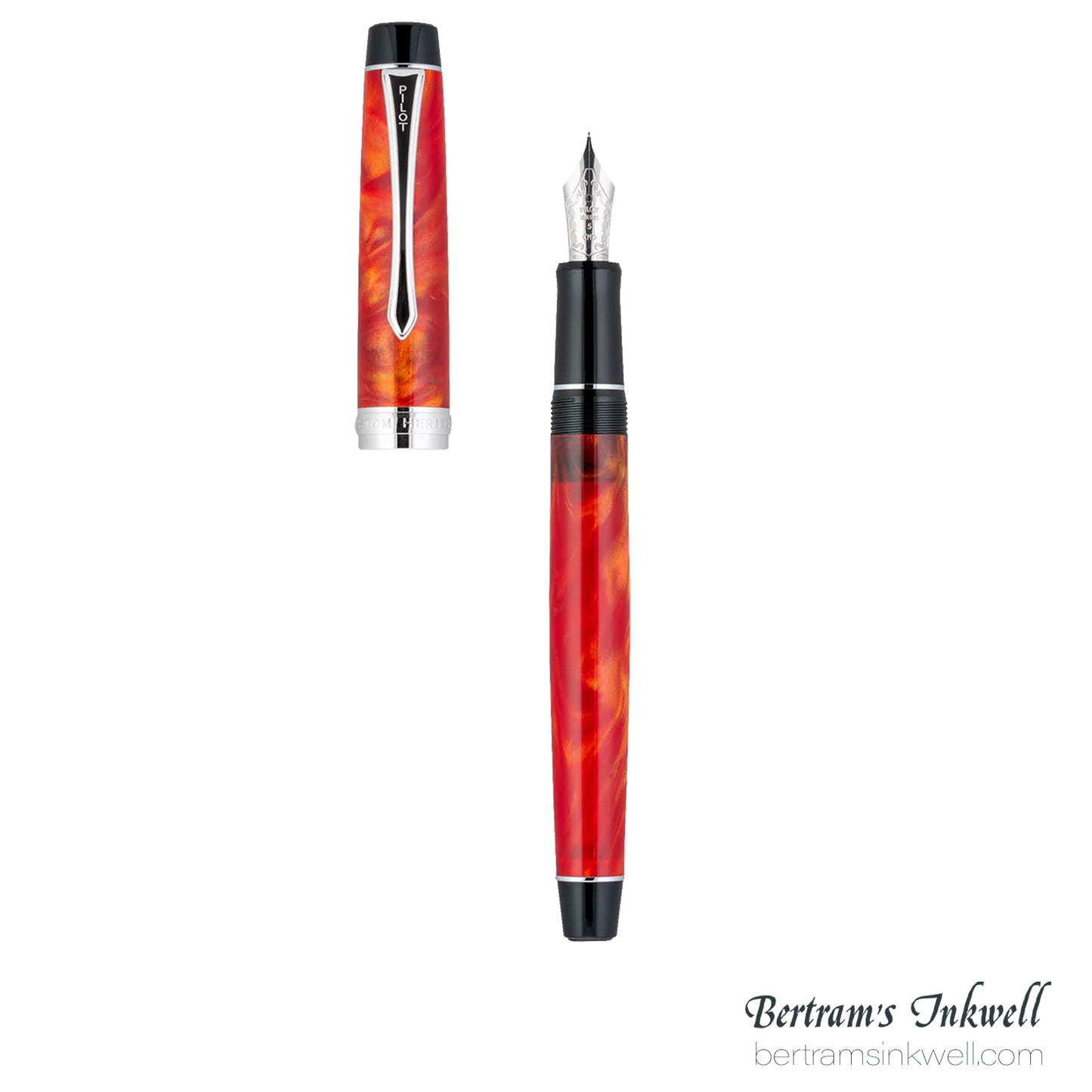 Pilot Custom Heritage SE Marble Orange with Silver Trim Fountain Pen