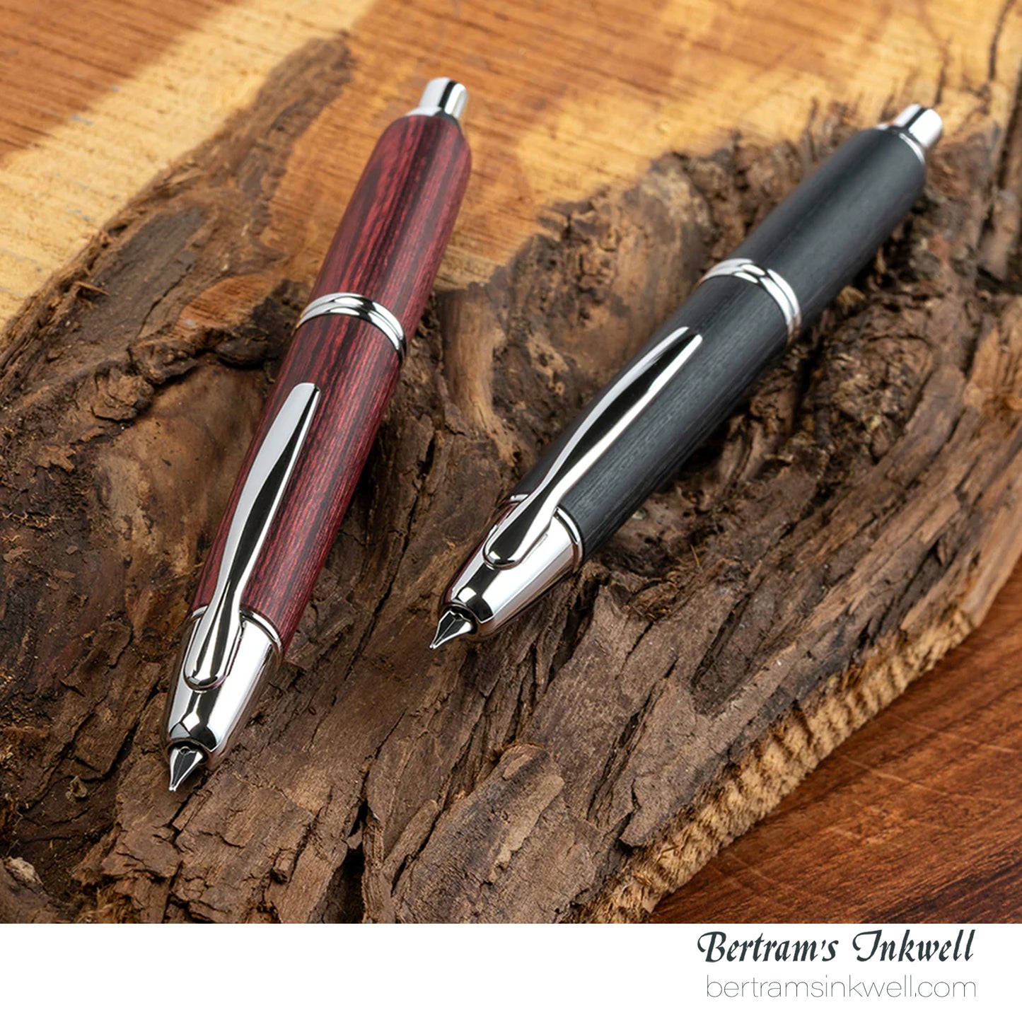 Pilot Vanishing Point Black Birchwood Fountain Pen
