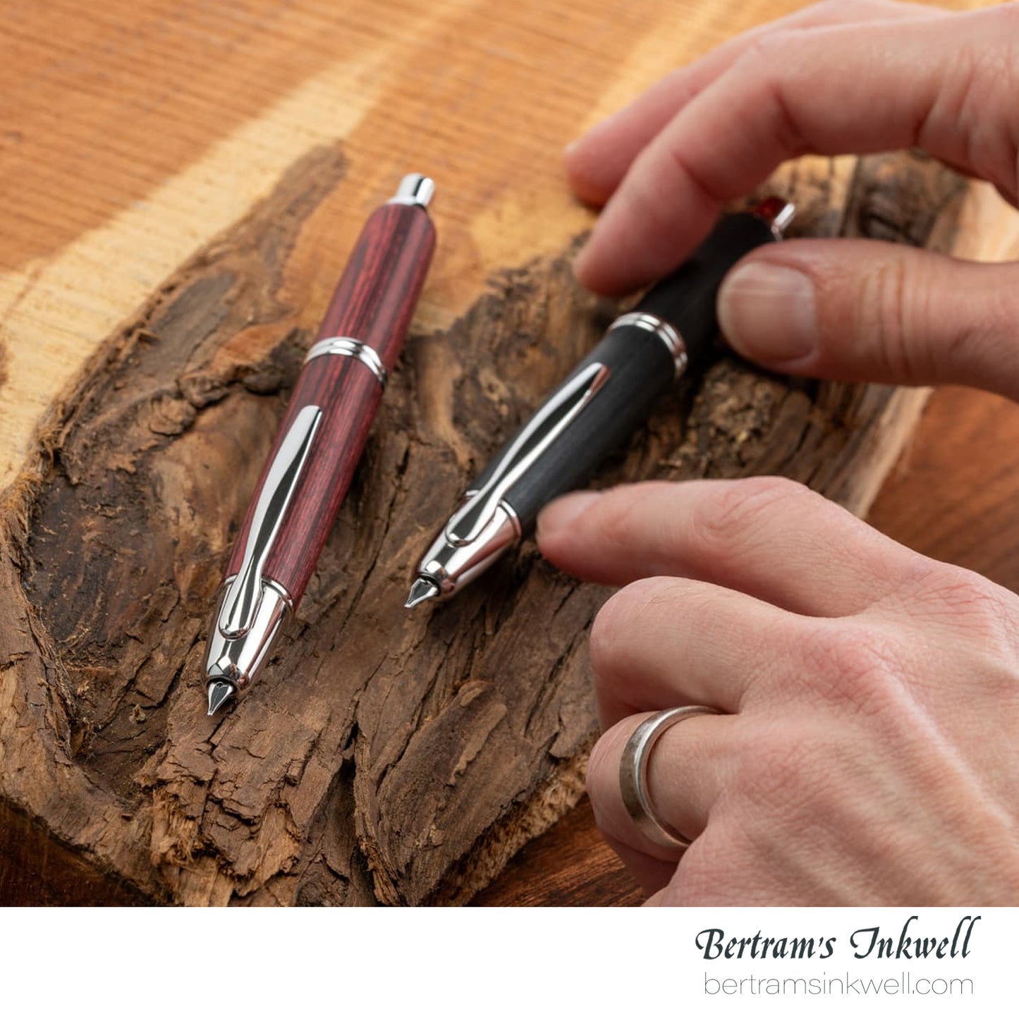 Pilot Vanishing Point Birchwood Red Fountain Pen